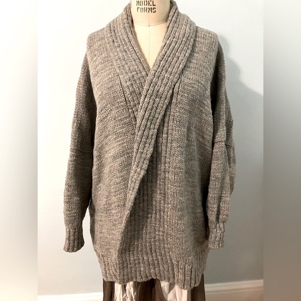 ESKANDAR Bergdorf Goodman heavy wool cardigan